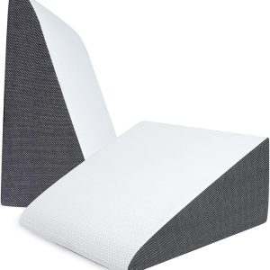 QUINEEHOM Bed Wedge Pillow for Sleeping, 12 Inch Triangle Bed Wedge for Adults, Memory Foam Wedge with Washable Cover, 30 Degree Triangle Pillow Wedge for Acid Reflux, Knee, Snoring
