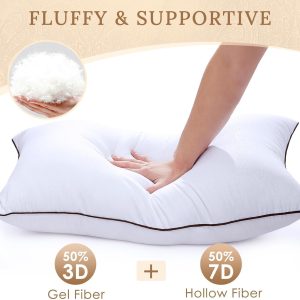 HUXMEYSON Pillows Queen Size Set of 4, Luxury Hotel Bed Pillows Set with Down Alternative Filling for Side and Back Sleepers