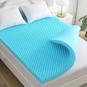 QUINEEHOM Foam Mattress Topper Full 2 Inch, Egg Crate Cooling Mattress Topper with Gel Infused, Bed Topper with Breathable Airflow Design, Certipur-Us Certified